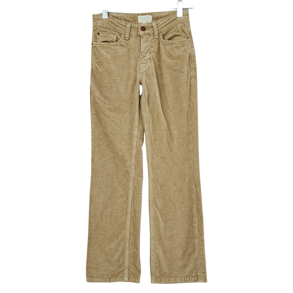Pilcro The Yaya Corduroy Pants 25 Tan Kick Flare 27" Bootcut Anthropologie Boho